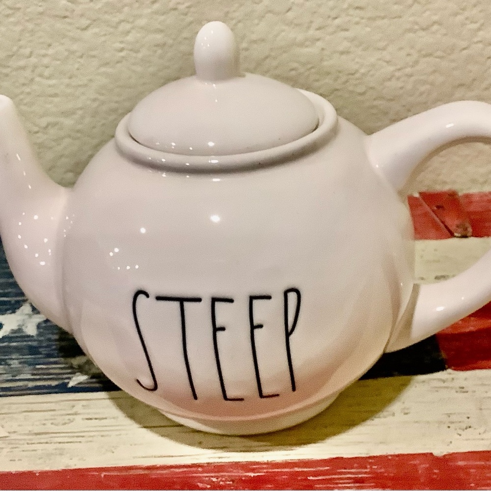 Rae Dunn White Teapot 'Steep'